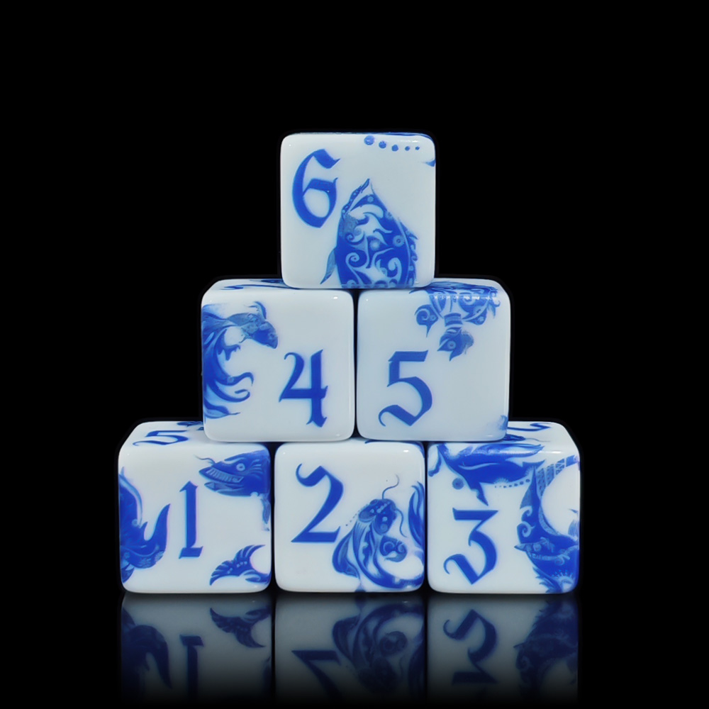Board Game Arena - 12Pcs Blue And White Porcelain Koi