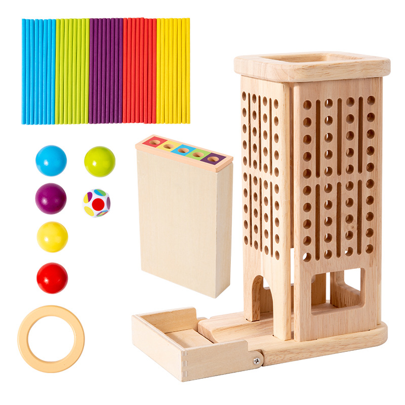 Dice Tower Wooden - Wooden Stick Tower Toy With Sticks
