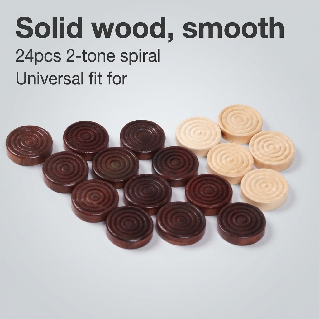 24 Pcs/Set Wooden Round Checke - đánh giá và giá Board Game Zenith