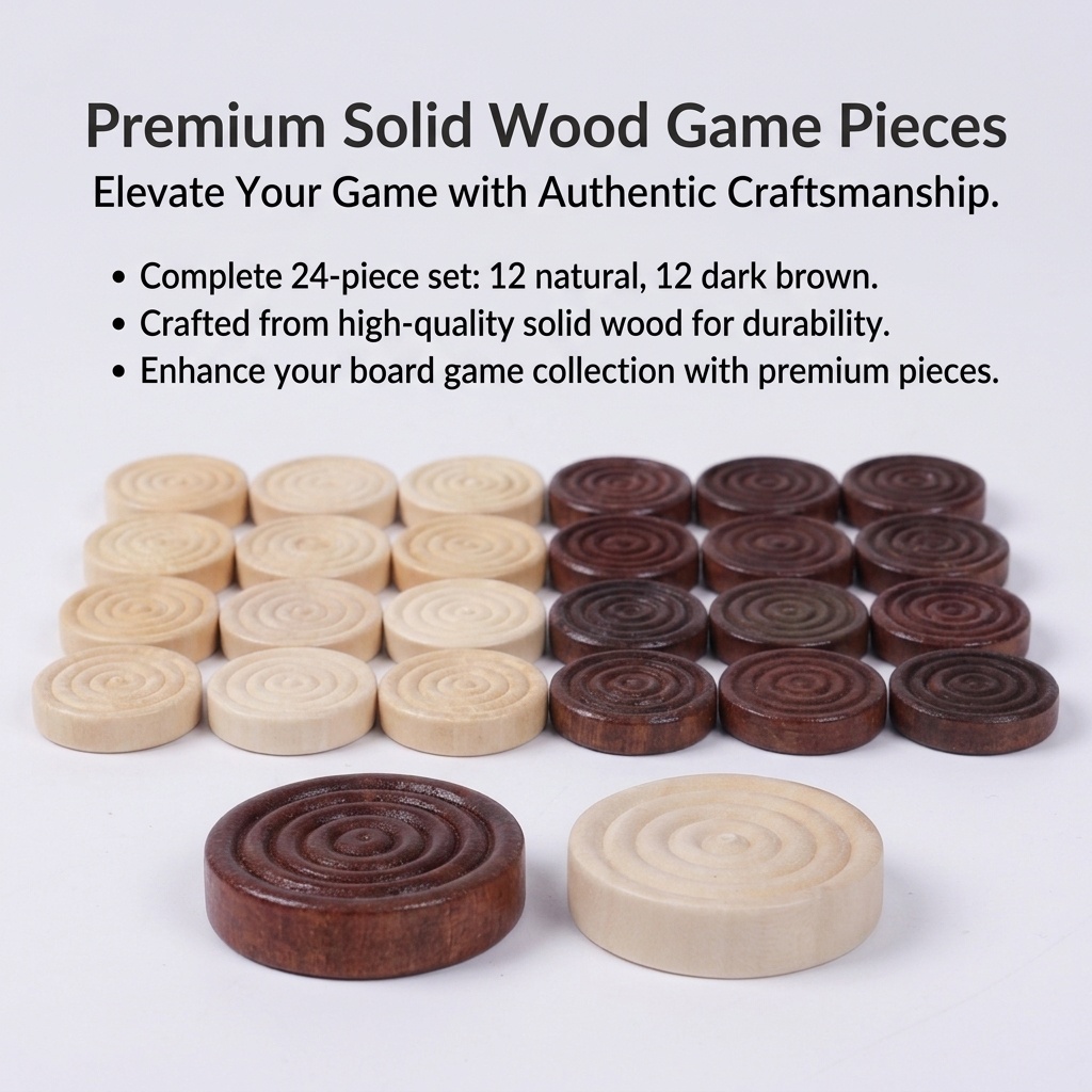 24 Pcs/Set Wooden Round Checke - đánh giá và giá Board Game Zenith
