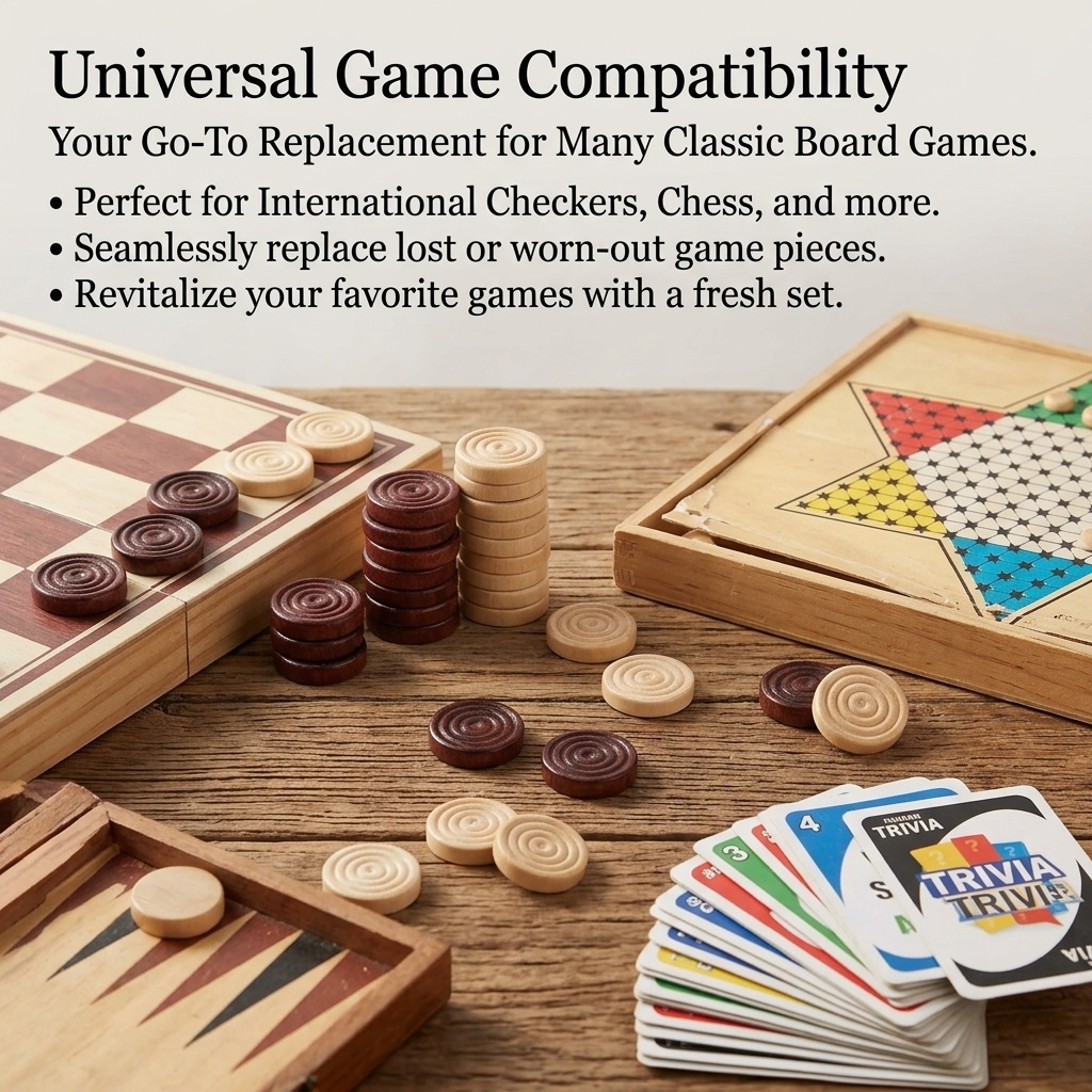 24 Pcs/Set Wooden Round Checke - đánh giá và giá Board Game Zenith