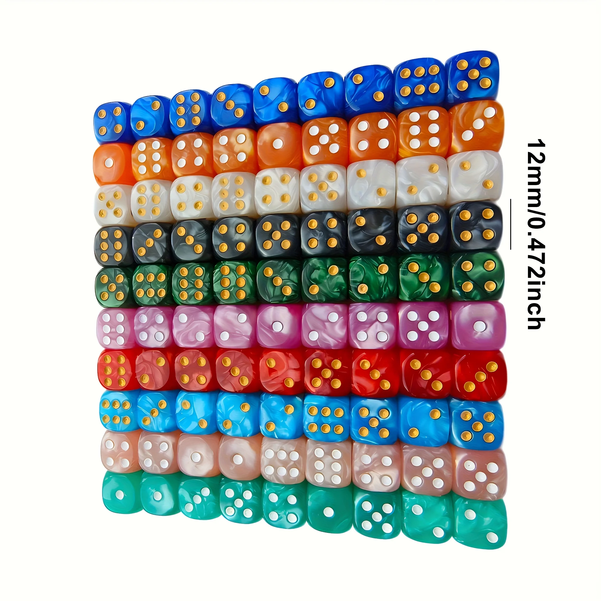 10Pcs 12mm Pearl Swirl D6 Dice - đánh giá và giá Board Game Arena