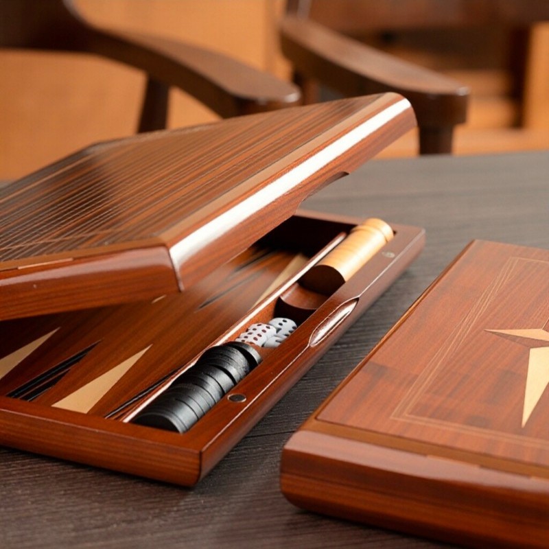 Solid Wood Backgammon 11-19 In - đánh giá và giá Board Game Zenith