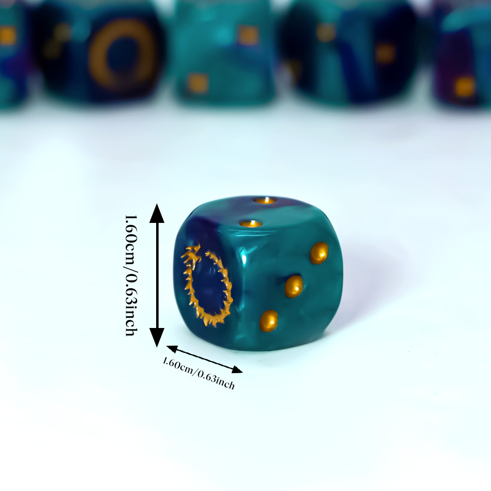 6Pcs Deep Sea Gold Flame D6 Di - đánh giá và giá Board Game Arena
