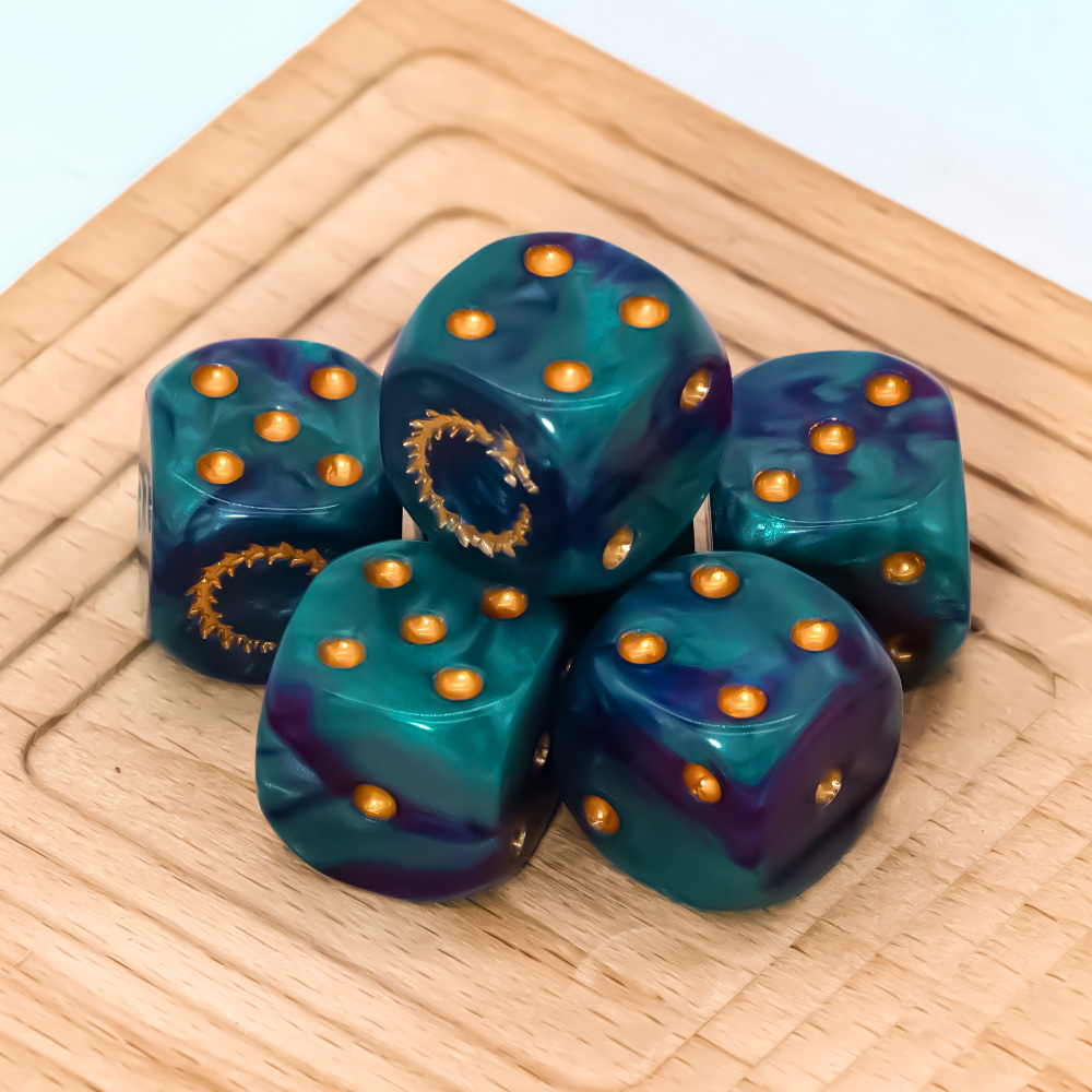 6Pcs Deep Sea Gold Flame D6 Di - đánh giá và giá Board Game Arena